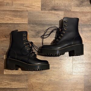 Dr. Martens Leona Black Combat Boots